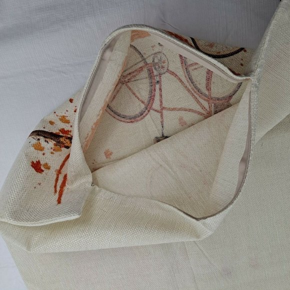 Bicycle Fall Tree Leaves Seasonal Throw Pillow Cover - Picture 5 of 5